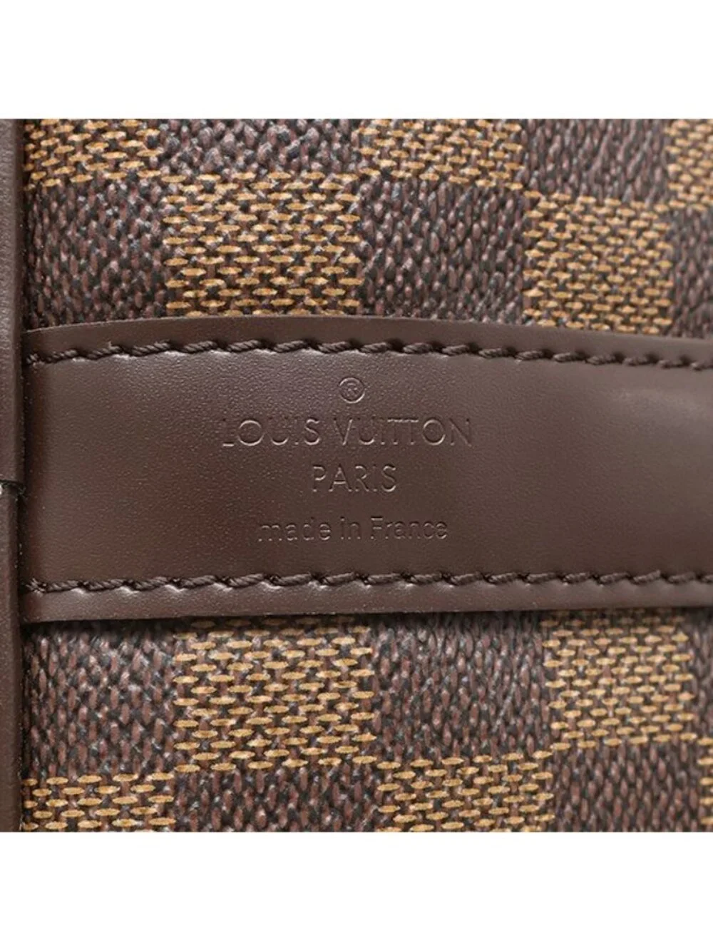 Louis Vuitton Boston Bag Keepall Bandouliere 55 Damier Canvas Ebene Gold Brown